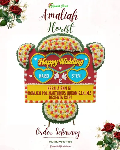 Karangan Papan Bunga Pernikahan di Bungaya